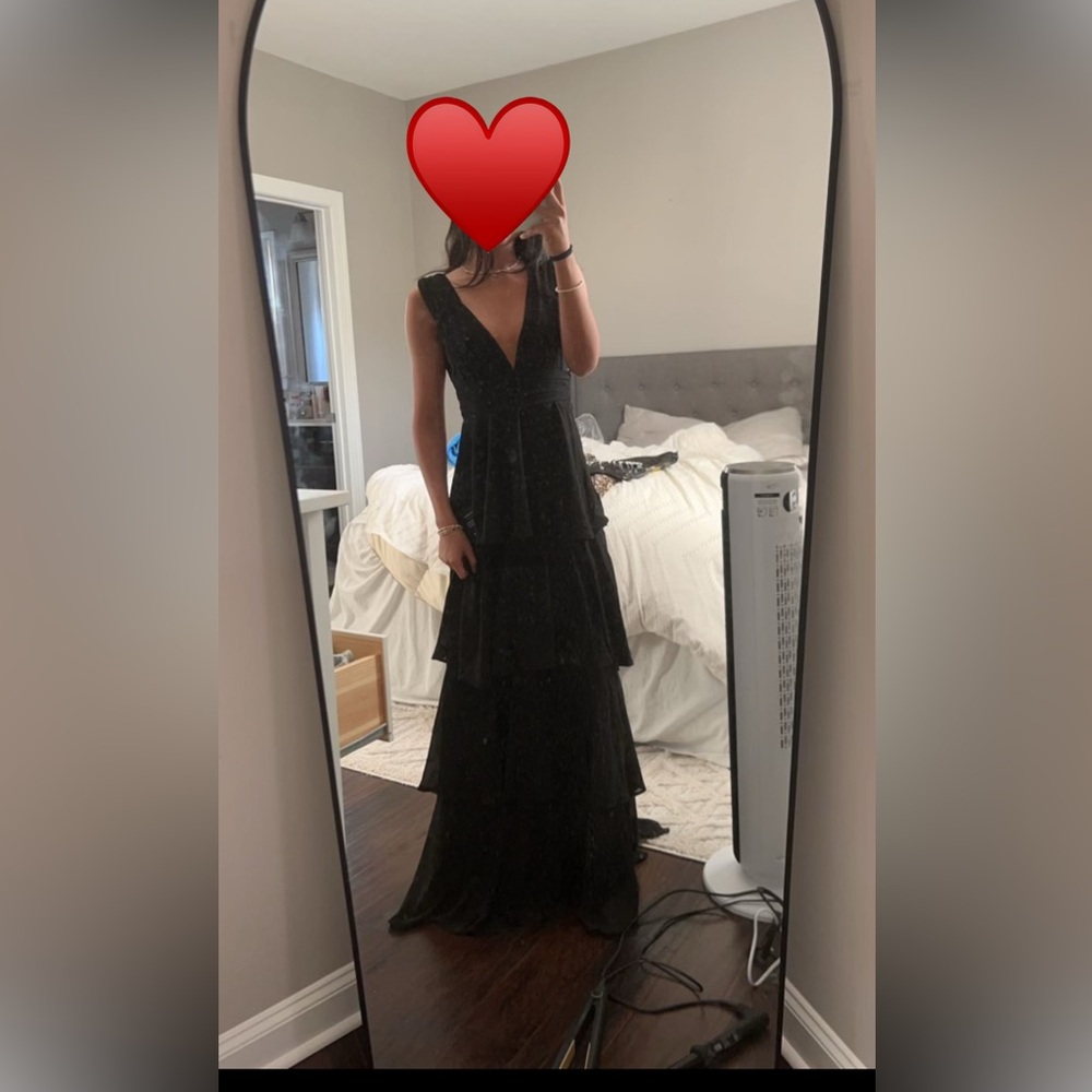 Lulus Amazing Evening Black Tiered Maxi Dress - Size XS